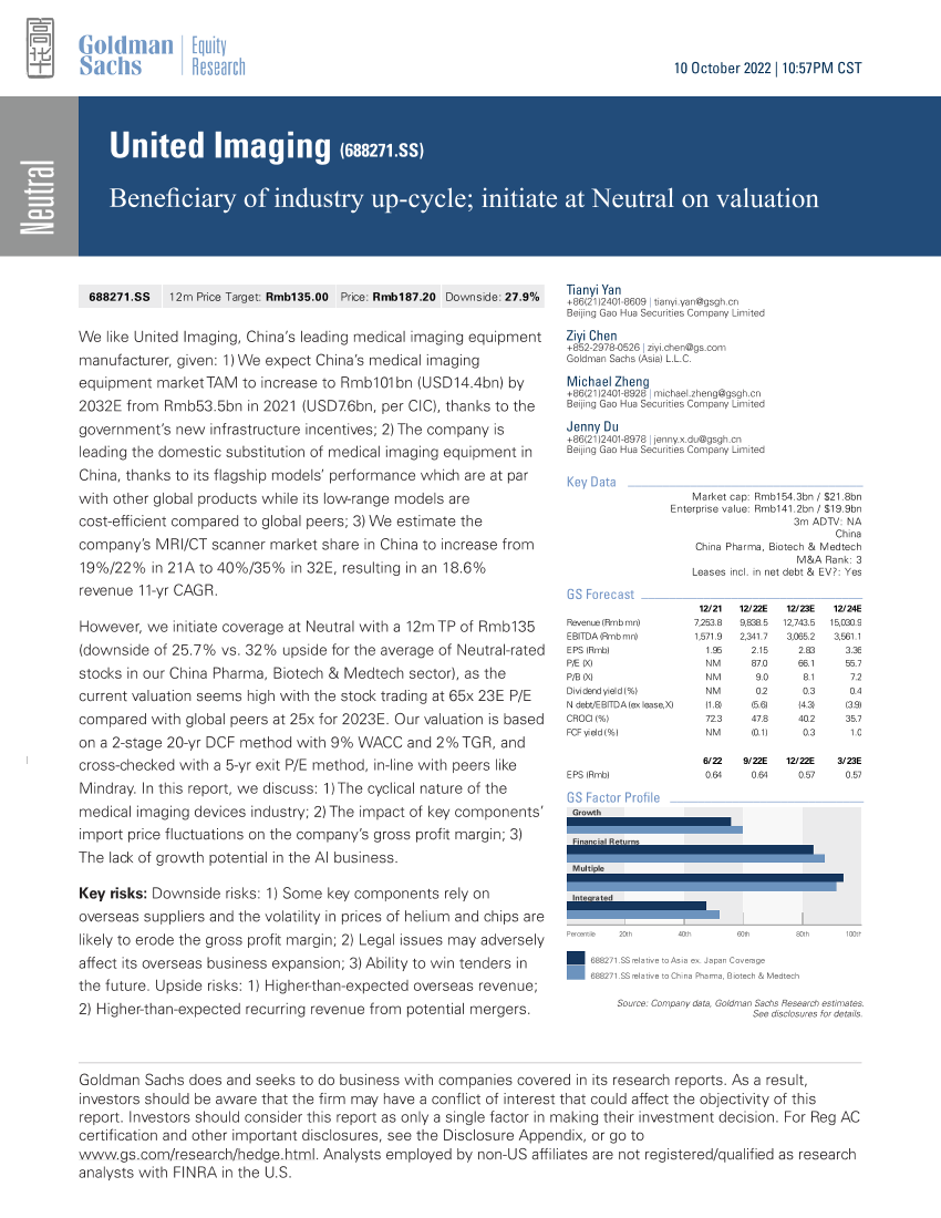 United Imaging (688271.SS)_ Beneficiary of industry up-cycle; initiate at Neutral on valuation(1)United Imaging (688271.SS)_ Beneficiary of industry up-cycle; initiate at Neutral on valuation(1)_1.png